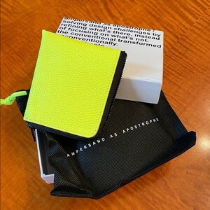 NWTAmpersand  Vibrant yellow neon  Leather Wallet with black trim